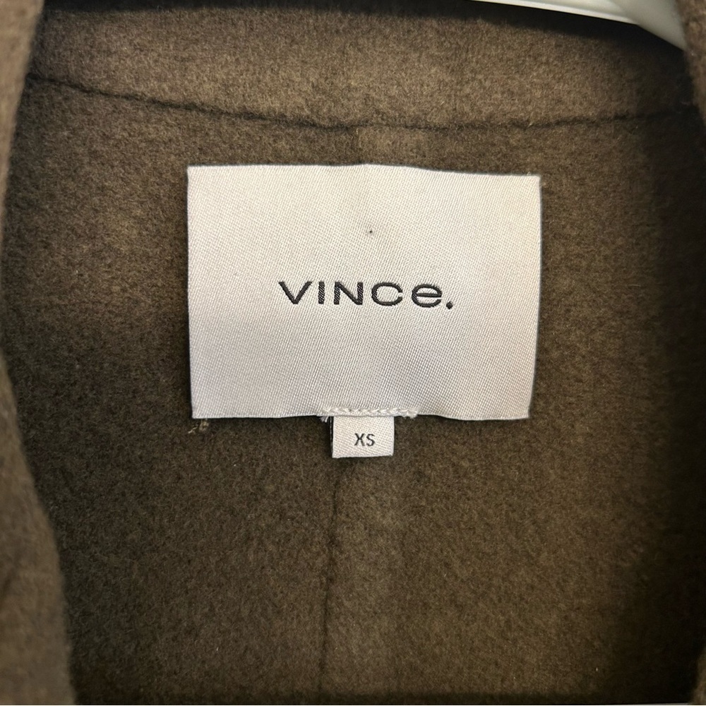 Vince Double Breasted Wool Coat Deep Green Women’s XS Notch Lapel - Picture 3 of 10